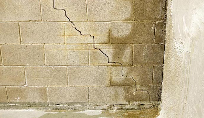Visible crack in the basement wall