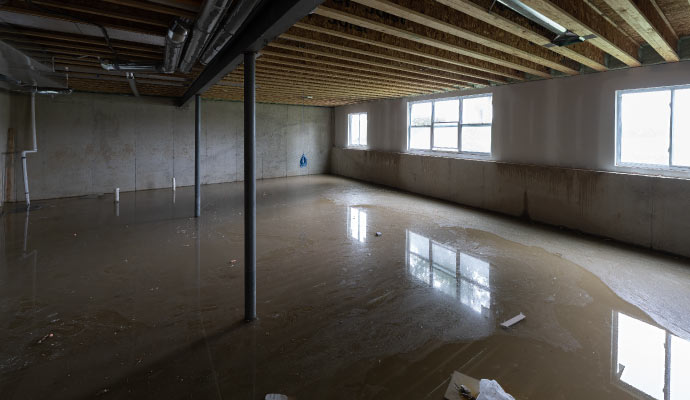 Basement overflowed with drainage water