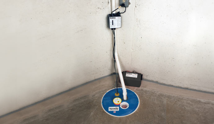 sump-pump installation in basement