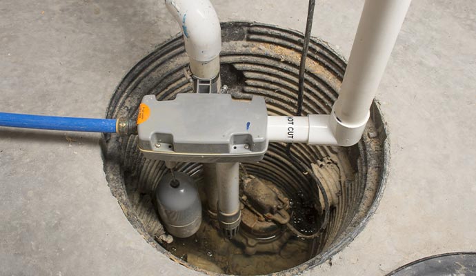 Installed sump pump in basement