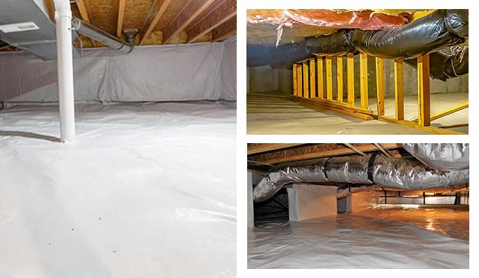 Conversion to encapsulated and insulated crawl space.