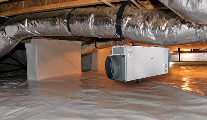 Dehumidifier in crawl space