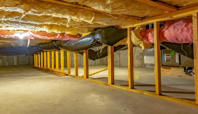 Professionally insulated crawl space Professionally insulated crawl space