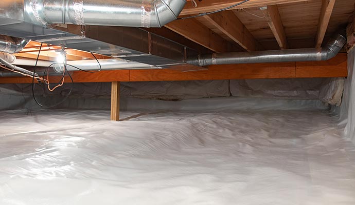 A repaired crawl space