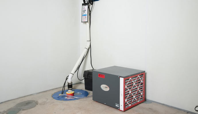 installed dehumidifier