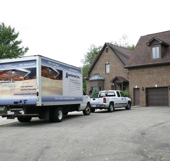Americrawl service van on site Americrawl service van on site