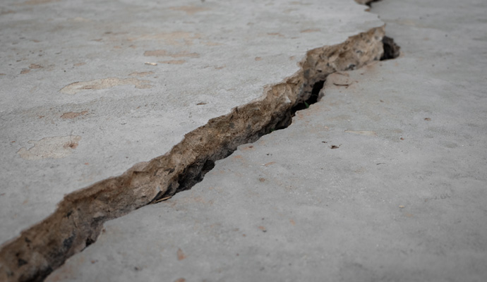a big crack on foundation floor