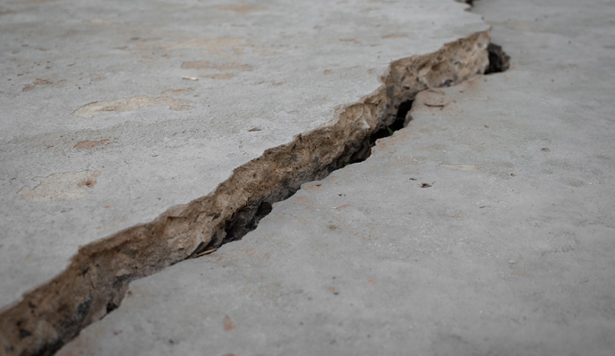 a big crack on the floor