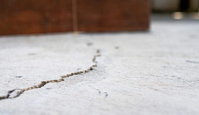 a large floor crack