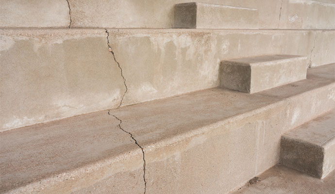  big crack on stair steps