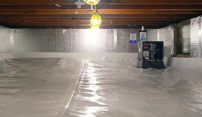 Encapsulated crawl space insulation dehumidification Encapsulated crawl space insulation dehumidification
