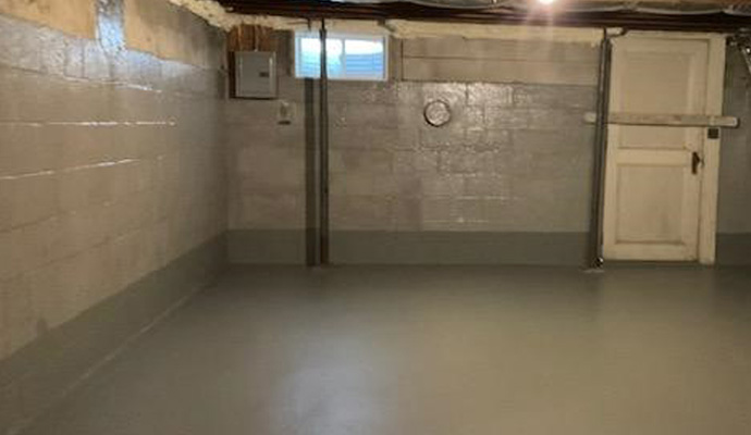 a waterproofed basement 