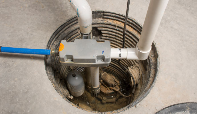 a newly installed sump pump 