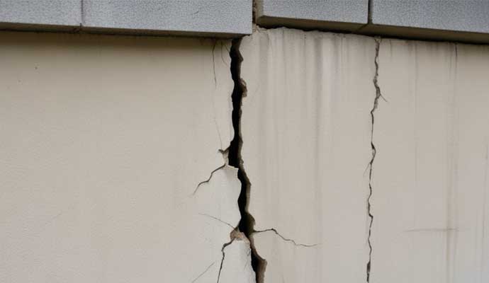 Vertical crack on foundation wall