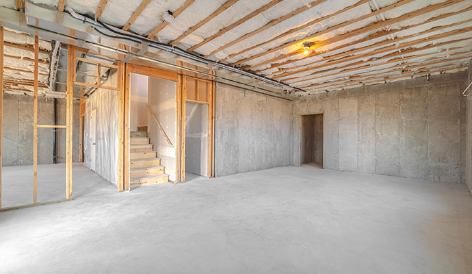Wood insulation used for basement waterproofing.